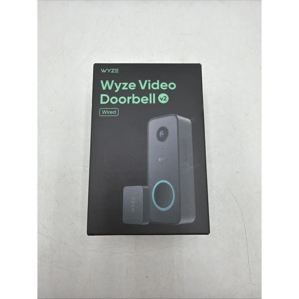 Wyze Video Doorbell v2 Wired 2K Resolution Night Vision Detection Black